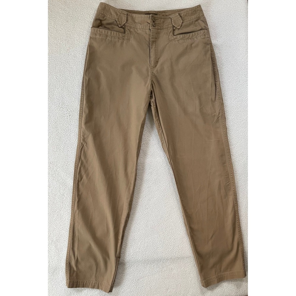 Columbia Womens 12 Pants Tan River Resort Cotton Canvas Outdoor Hiking HL8047